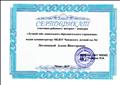 Сертификат участника районного интернет -конкурса "Лучший сайт дошкольного образовательного учреждения"