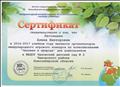Сертификат  организатора международного игрового конкурса по естествознанию "Человек и природа" для дошкольников